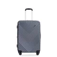 Expandable 3 Piece Luggage Sets PC Lightweight Suitcase with Two Hooks, Spinner Wheels, TSA Lock, (20/24/28), Gray
